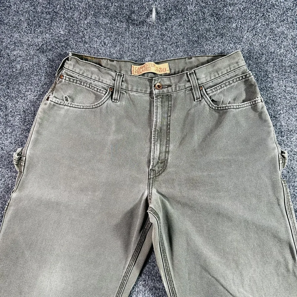 Levis 550 Canvas Jeans Men Fit 36x30 Green Carpenter Relaxed Tapered Vintage Y2K
